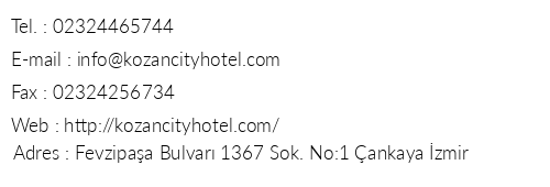 Kozan City Hotel telefon numaralar, faks, e-mail, posta adresi ve iletiim bilgileri